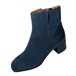 Donald Pliner Women's Kelsee Suede Heeled Bootie Navy Blue Size 8M NEW